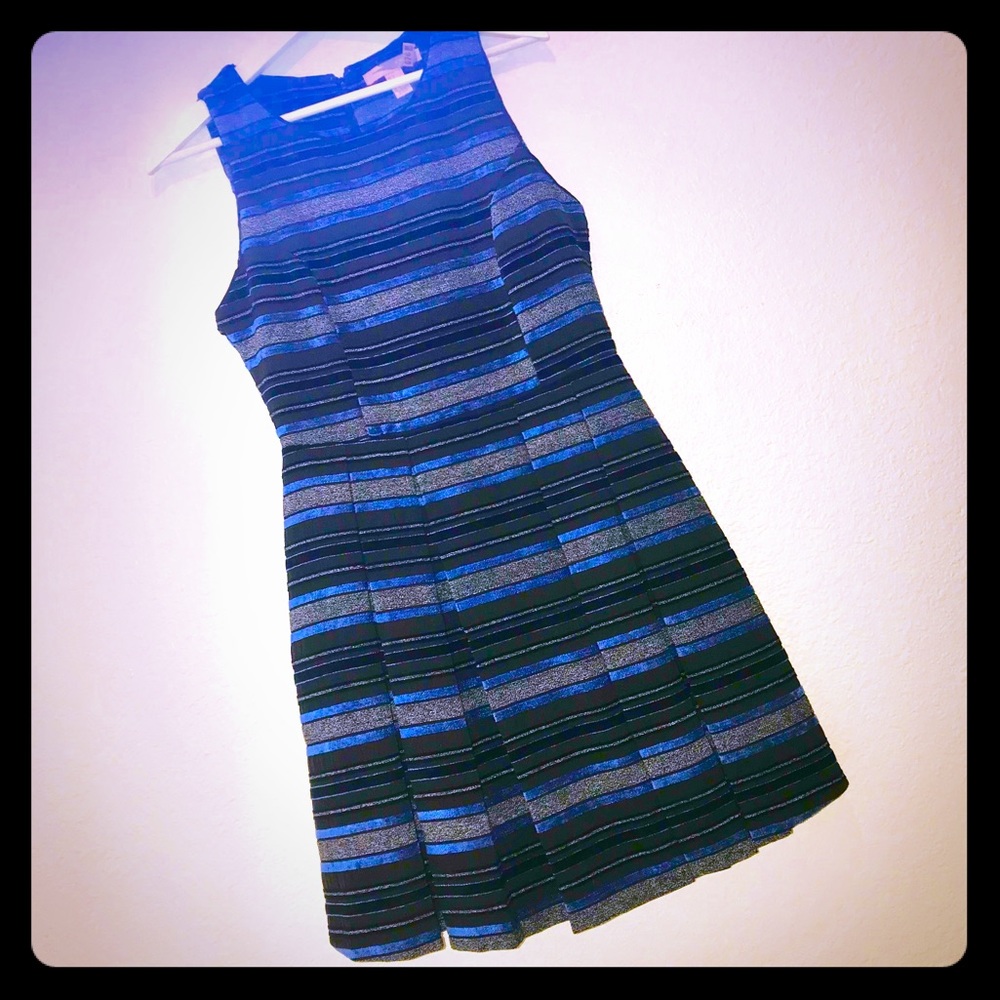 Blue and black dress